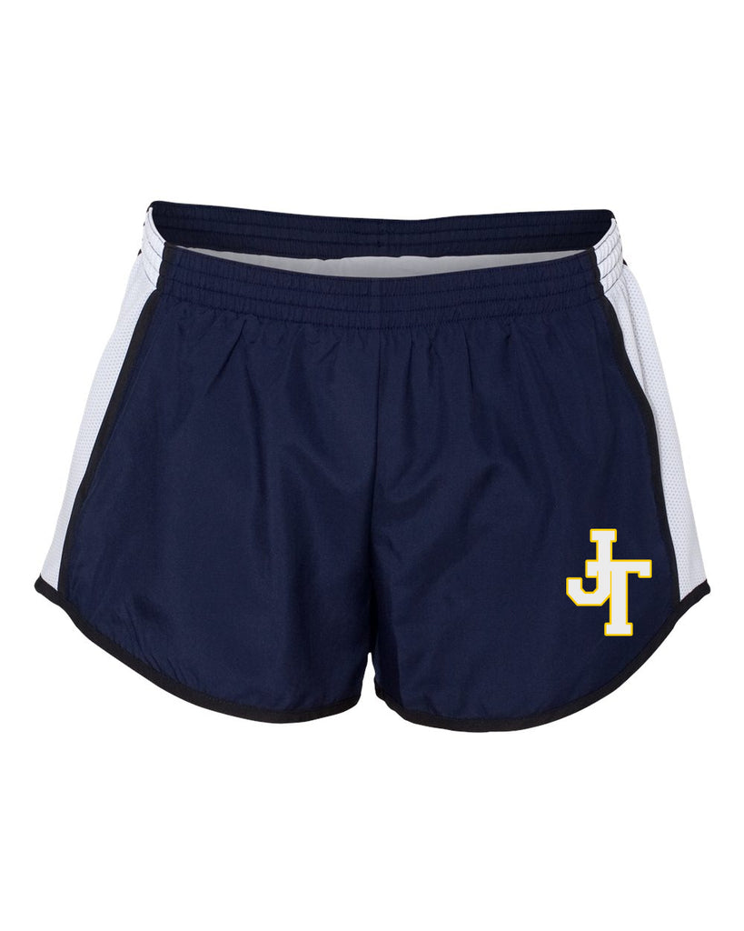 Jefferson Cheer Navy Pulse Team Running Shorts - 1265 w/ JT Design on Front Leg