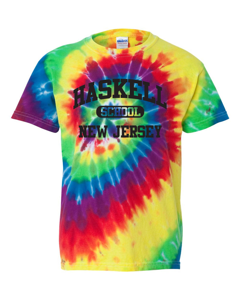 Haskell School Dyenomite - RAINBOW BOLD Multi-Color Tie Dye Tee - 20BMS w/ HSNJ Design on Front