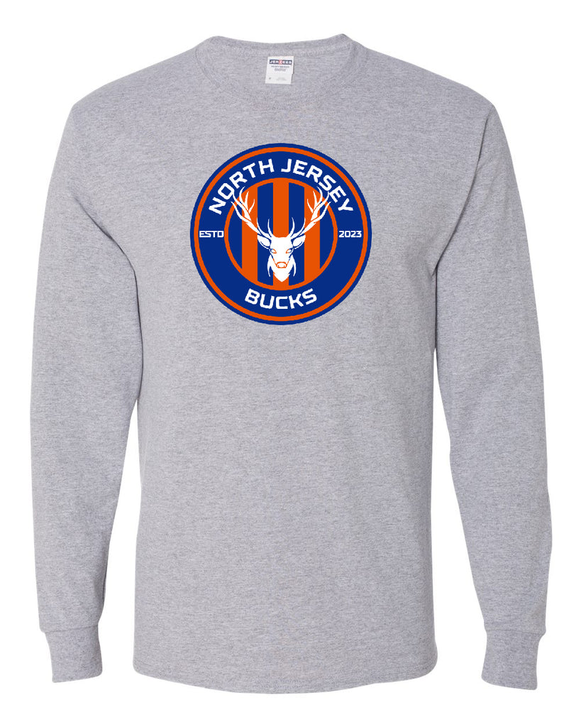 NJ Bucks JERZEES - Dri-Power® Long Sleeve 50/50 T-Shirt - 29LSR w/ NJB Circle Logo on Front