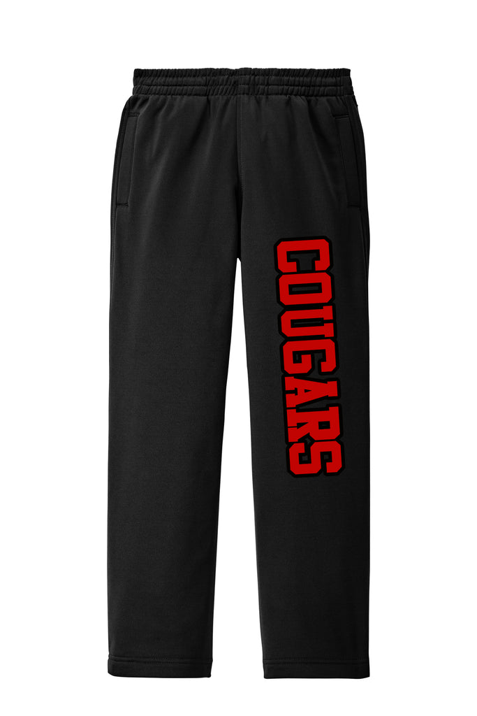 Hazleton Area Cougars - Black Sport-Tek® Sport-Wick® Fleece Pant ST237 w/ COUGARS Down Leg