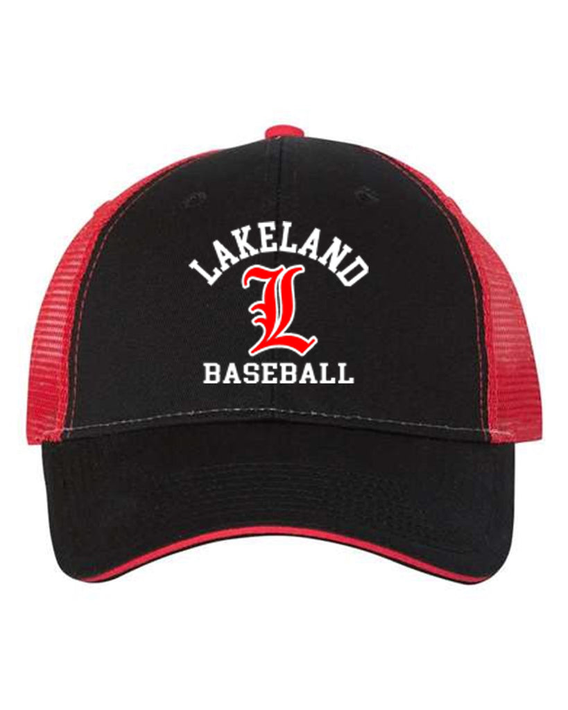 Lakeland Baseball VC Sandwich Trucker Cap - S102 w/ Lakeland Arc Design Embroidered on Left Chest