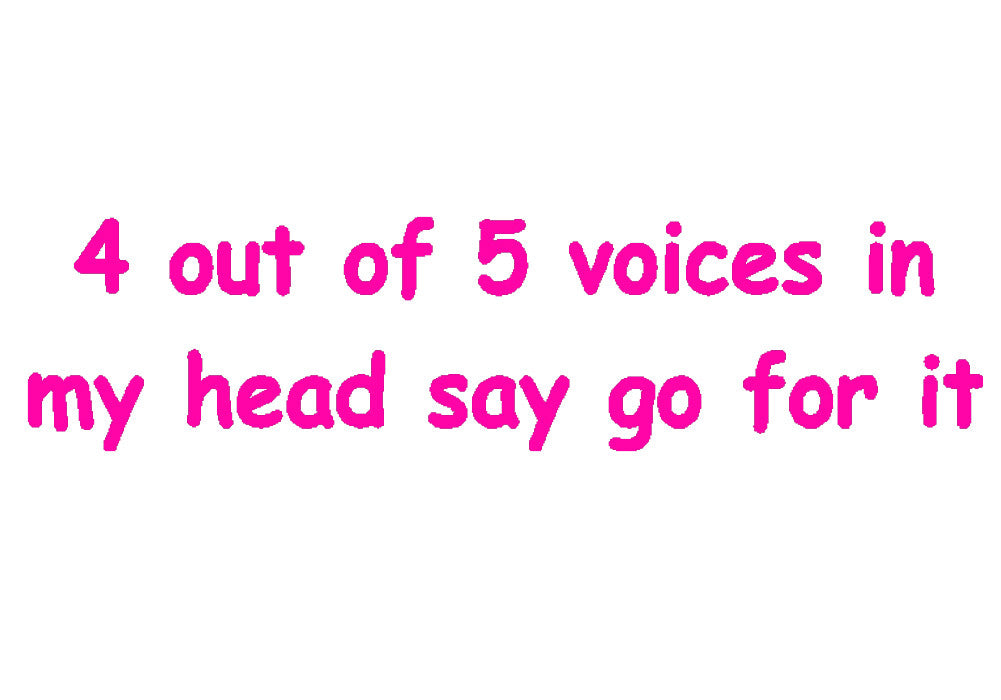 4 out of 5 voices in my head v1 single color transfer type decal