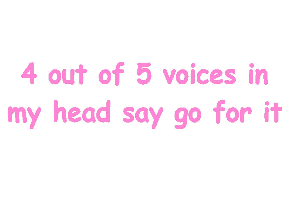 4 out of 5 voices in my head v1 single color transfer type decal