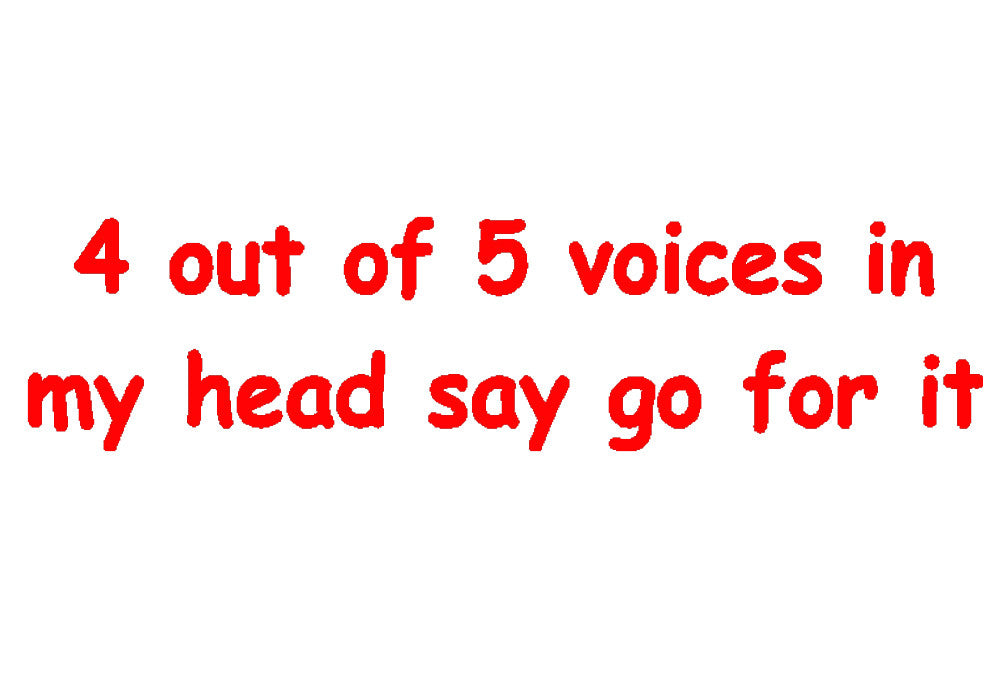 4 out of 5 voices in my head v1 single color transfer type decal