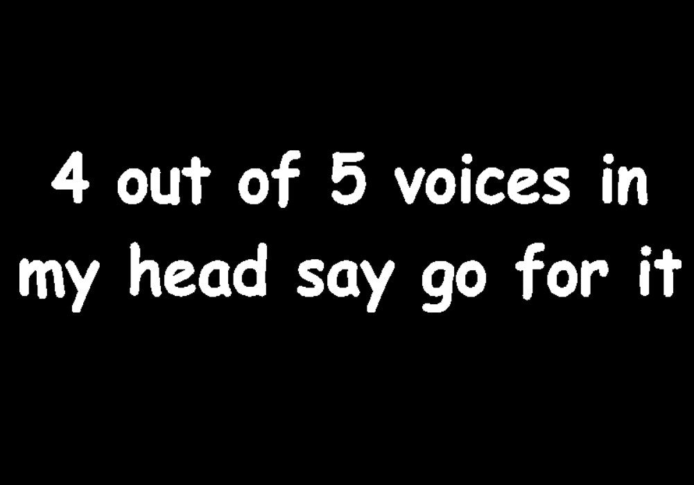 4 out of 5 voices in my head v1 single color transfer type decal