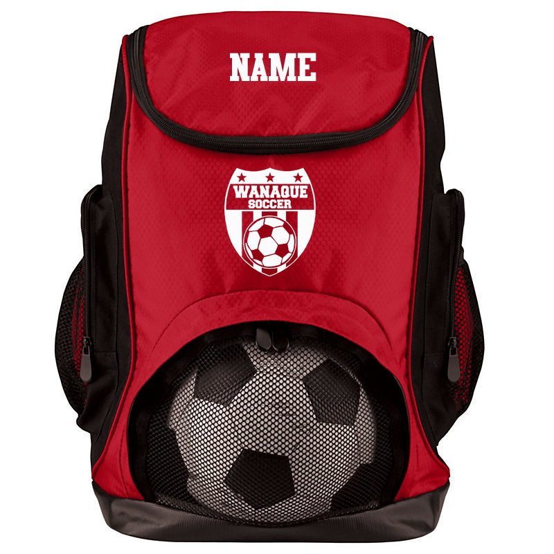 Augusta Universal Backpack 1735 with Wanaque Soccer White Print Logo & Name
