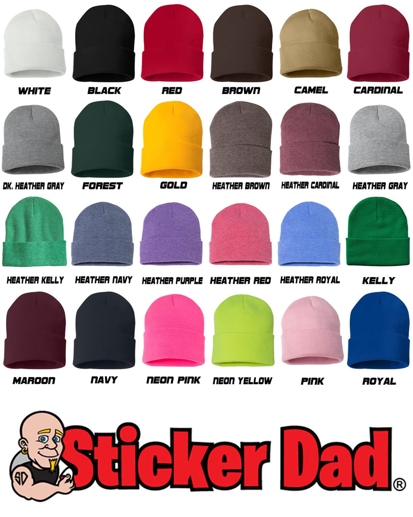 fresh embroidered cuffed beanie hat
