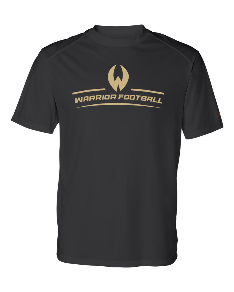 Wanaque Warriors Football Black Badger - B-Core Sport Shoulders T-Shirt - 4120 w/ Warrior Logo on Front.