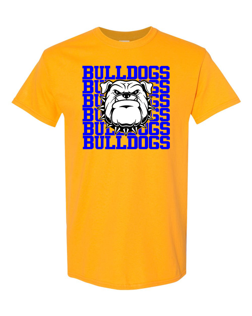 Butler Bulldogs Gold 100% Cotton Tee w/ Bulldogs Repeat w/ Dog Design