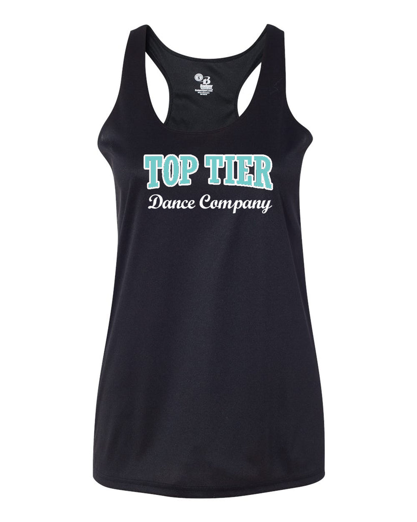 TOP TIER Dance Black B-Core Racerback Tank Top - 4166 w/ Top Tier Dance Company Logo on Front