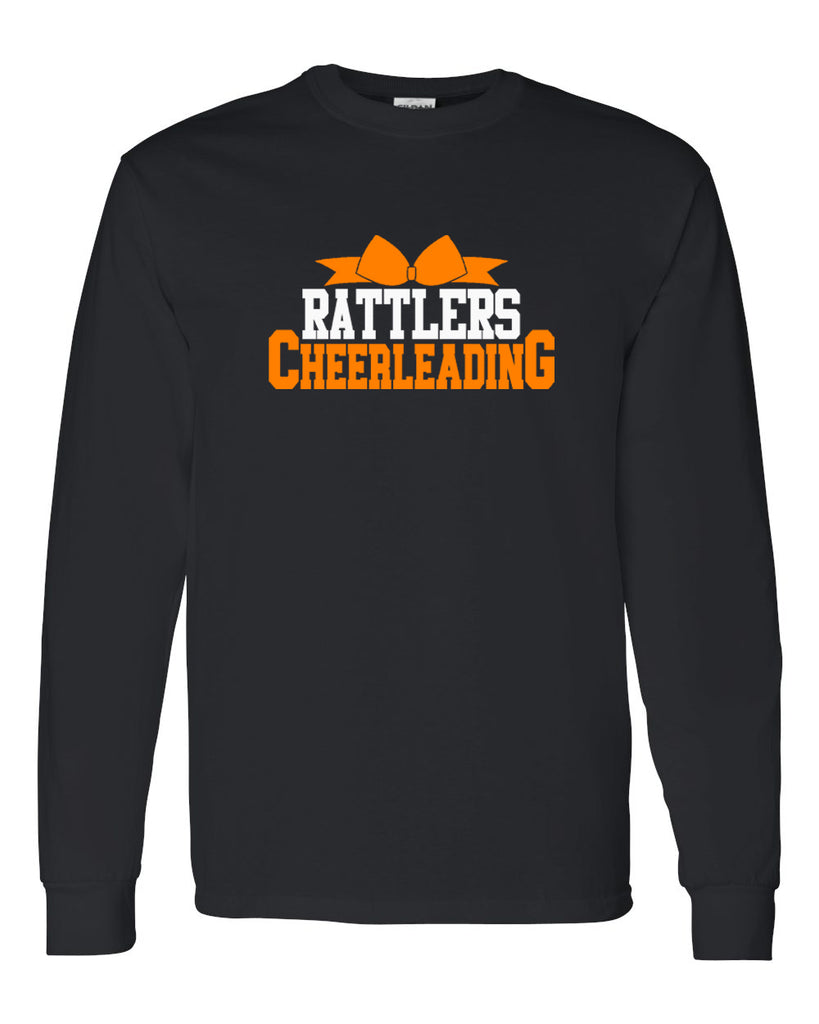 Ringwood Rattlers Black JERZEES - NuBlend® Crewneck Sweatshirt - 562MR w/ 2 Color Rattlers Cheerleading Bow Design on Front
