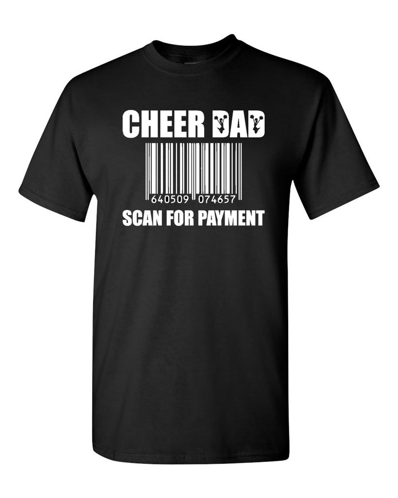 RTCC Heavy Cotton Black Shirt w/ Cheer Dad Scan Design on Front.