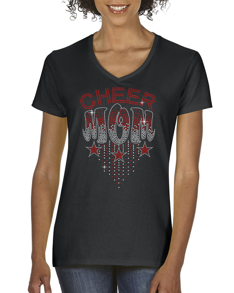 CHEER MOM OMBRE 549 Spangle Bling Design Shirt