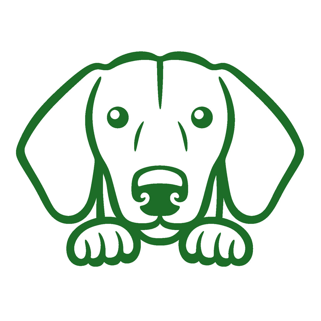 dachshund dog peeking v1 single color transfer type decal