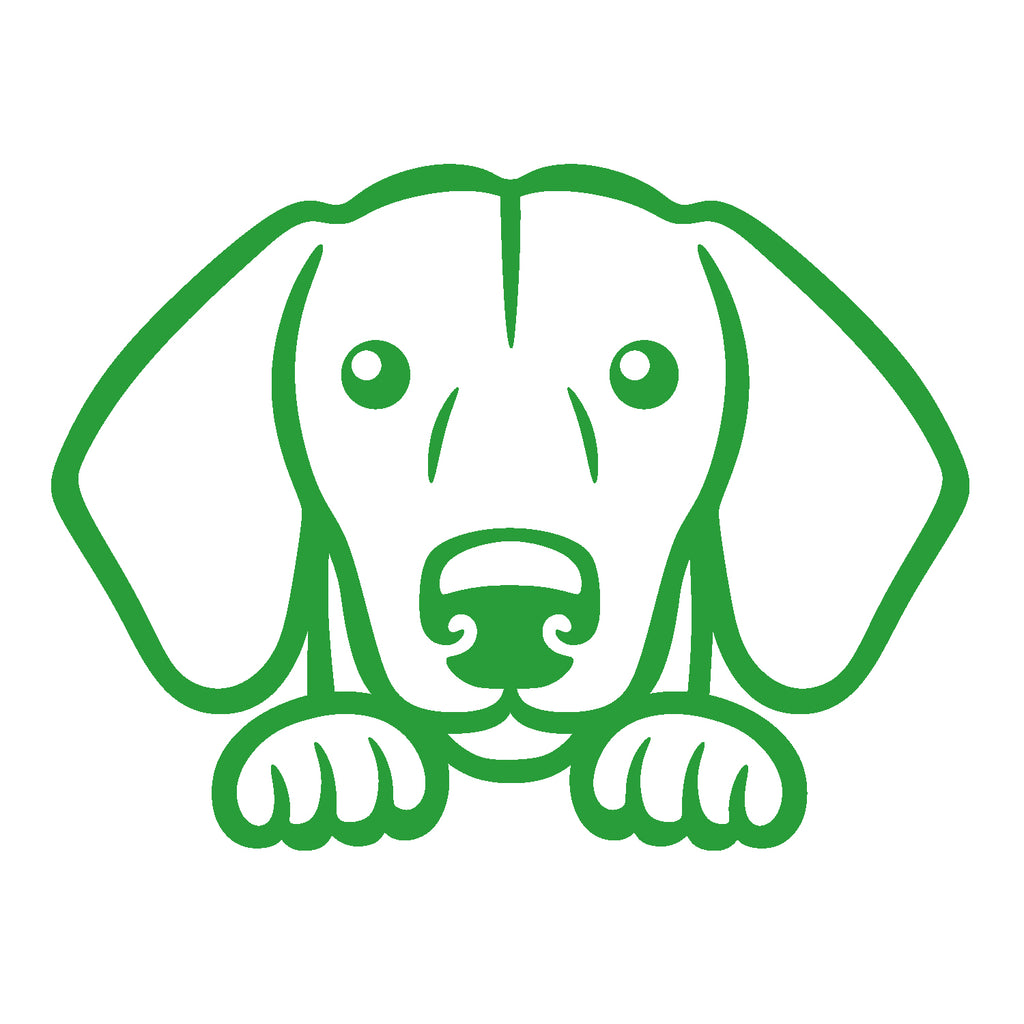 dachshund dog peeking v1 single color transfer type decal