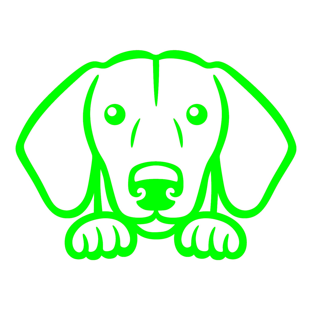 dachshund dog peeking v1 single color transfer type decal
