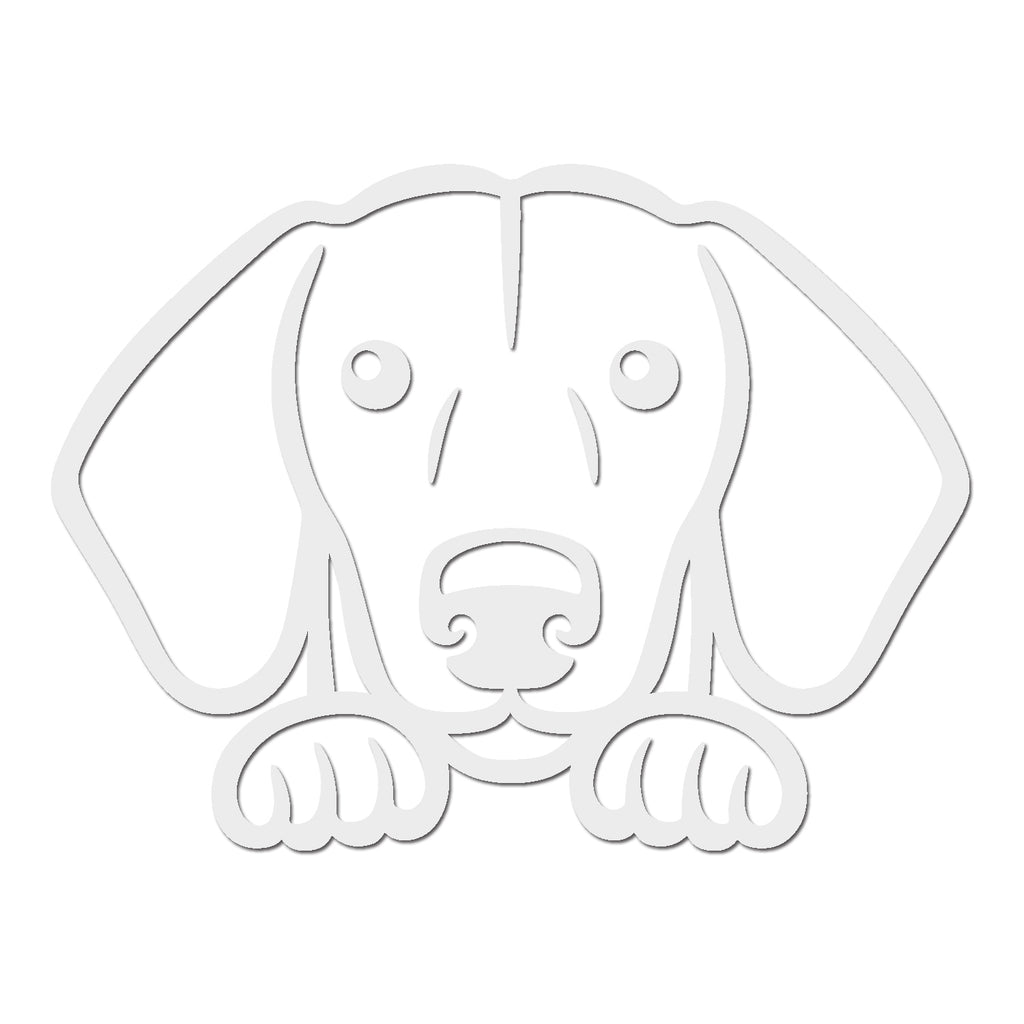 dachshund dog peeking v1 single color transfer type decal