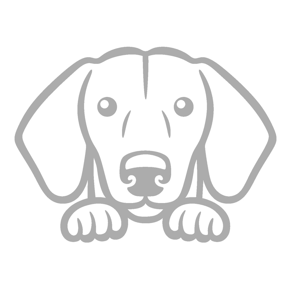 dachshund dog peeking v1 single color transfer type decal