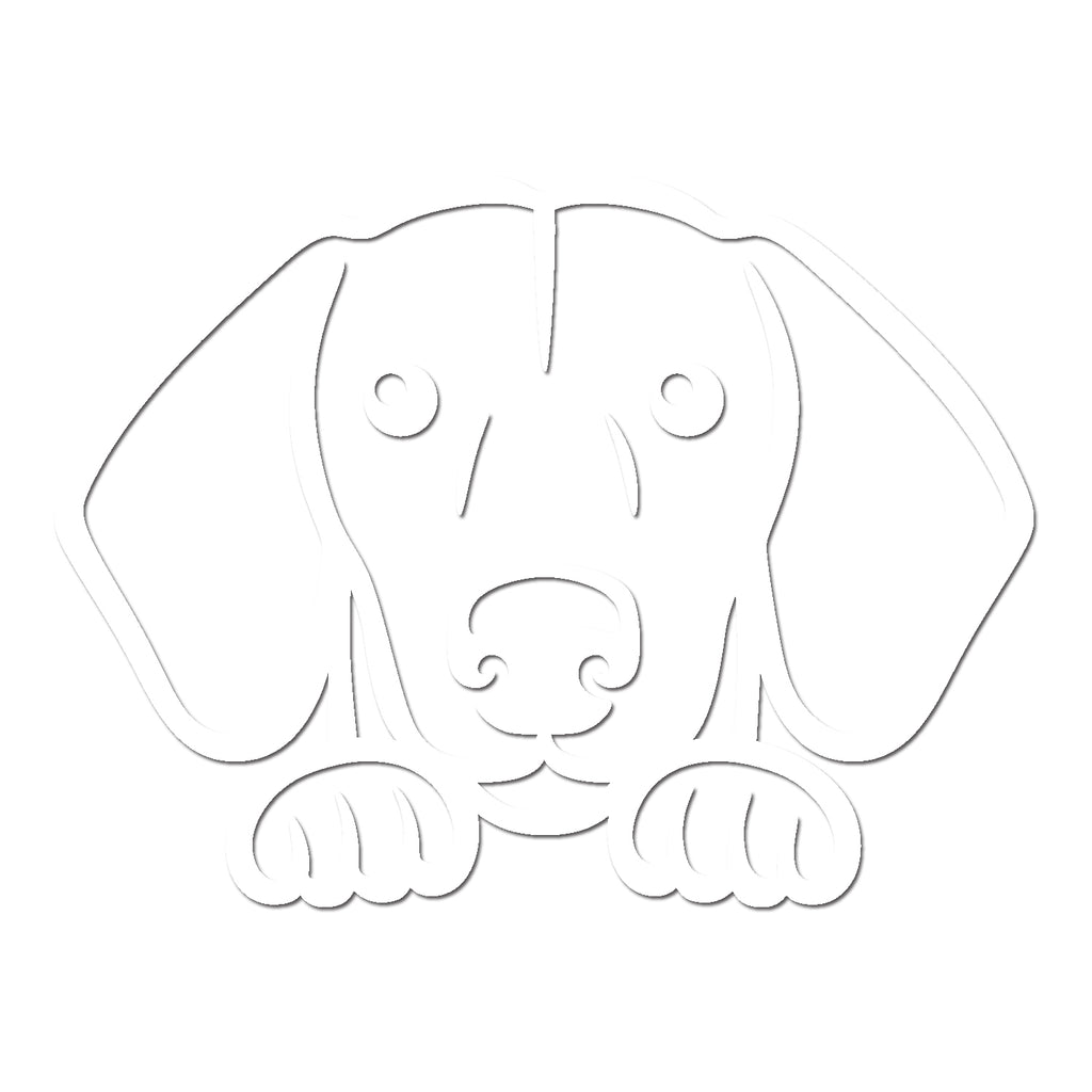 dachshund dog peeking v1 single color transfer type decal