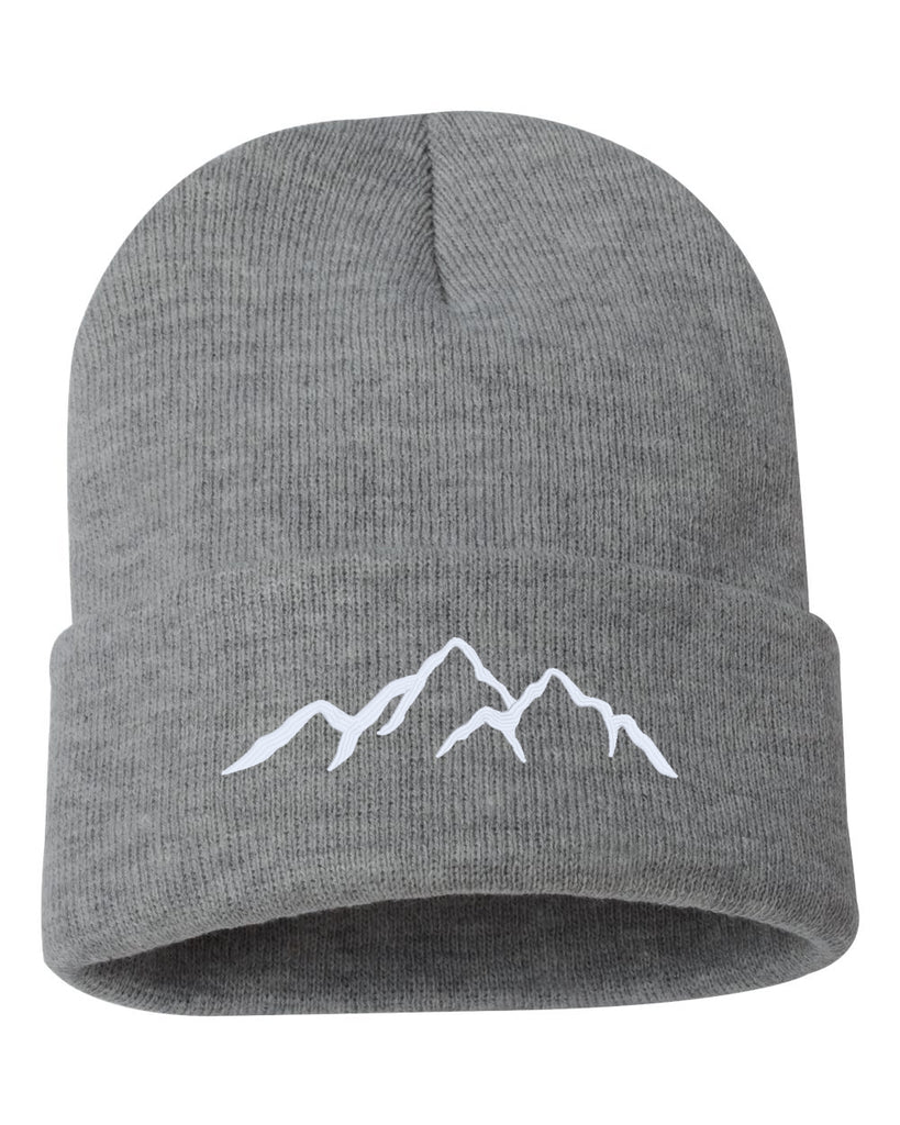 mountains embroidered cuffed beanie hat