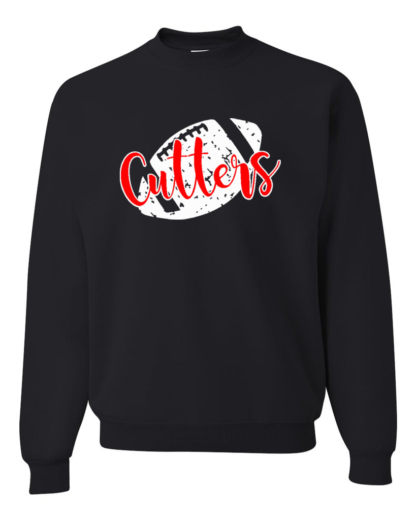 FLFA Black JERZEES - NuBlend® Crewneck Sweatshirt - 562MR w/ Cutters DS Football Design on Front