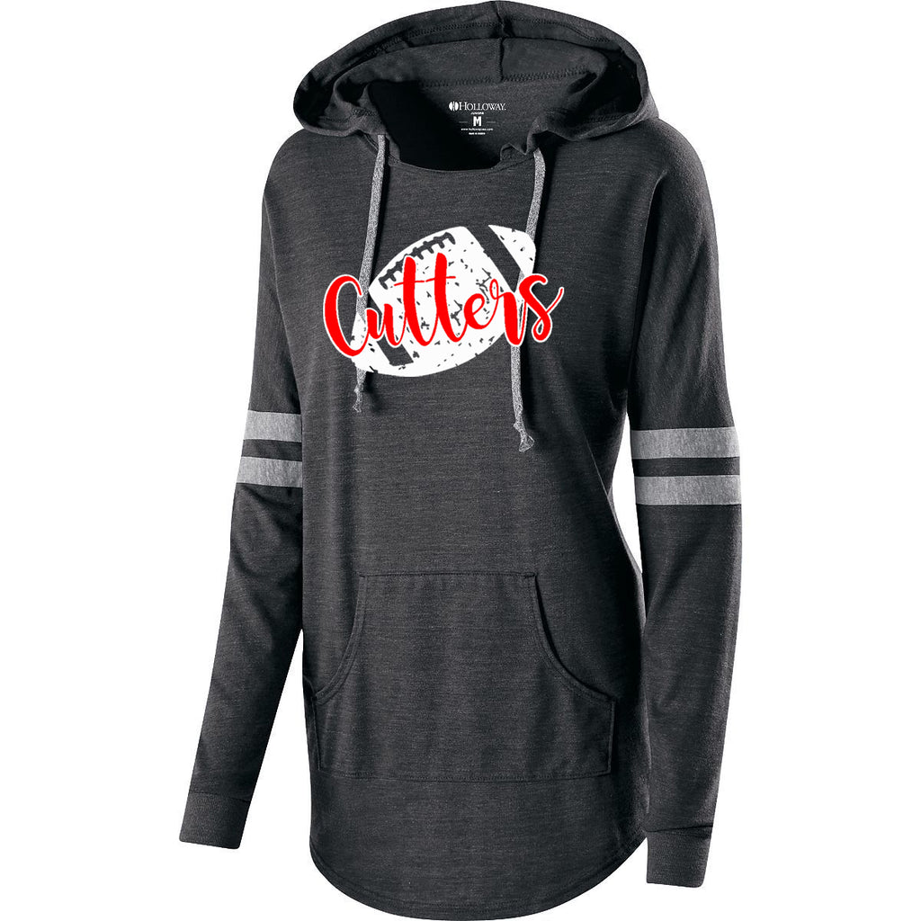 FLFA Black AS Ladies Hooded Low Key Pullover w/ Cutters DS Football Design on Front