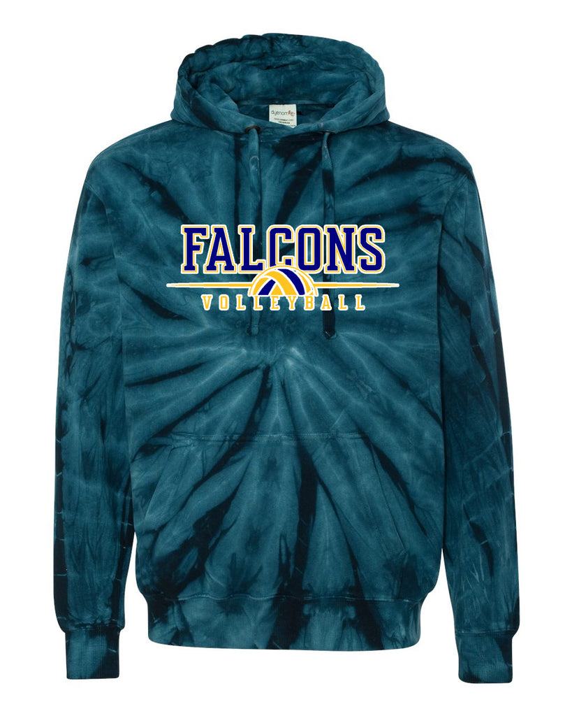 JTHS Volleyball Dyenomite - NAVY Cyclone Hooded Sweatshirt - 854CY w/ Falcons Volleyball V3 Logo on Front