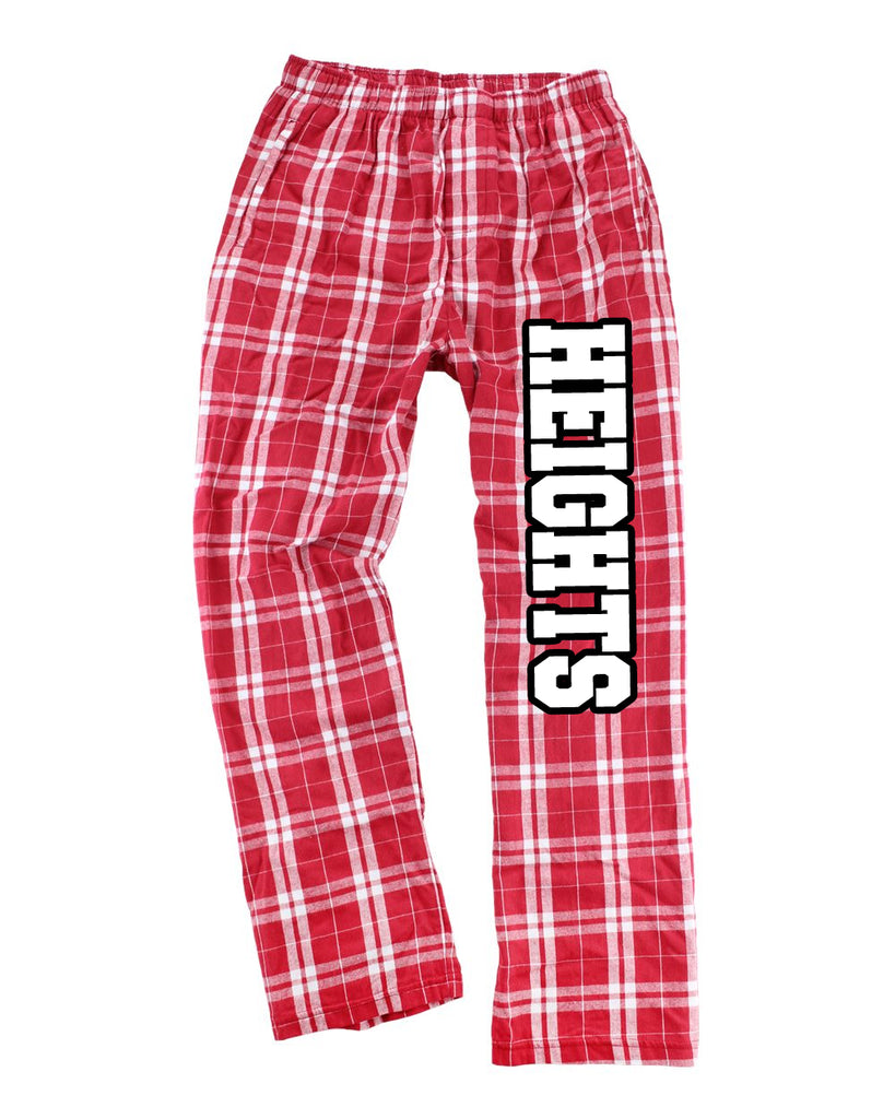 Heights Red/White PJ Style Flannel Pants w/ HEIGHTS down Left leg.