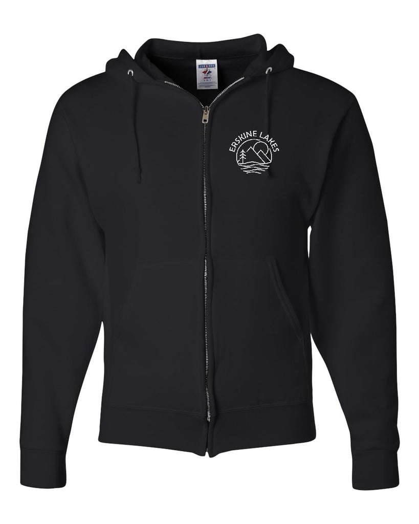 Erskine Lakes JERZEES - NuBlend® Full-Zip Hooded Sweatshirt - 993MR w/ Erskine Lakes Design Embroidered on Left Chest