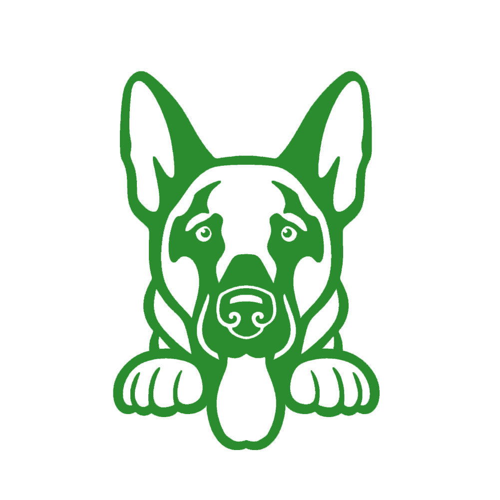 german shepherd peeking v1 single color transfer type decal