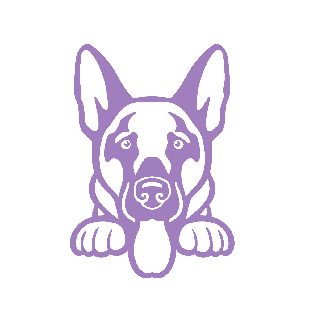 german shepherd peeking v1 single color transfer type decal