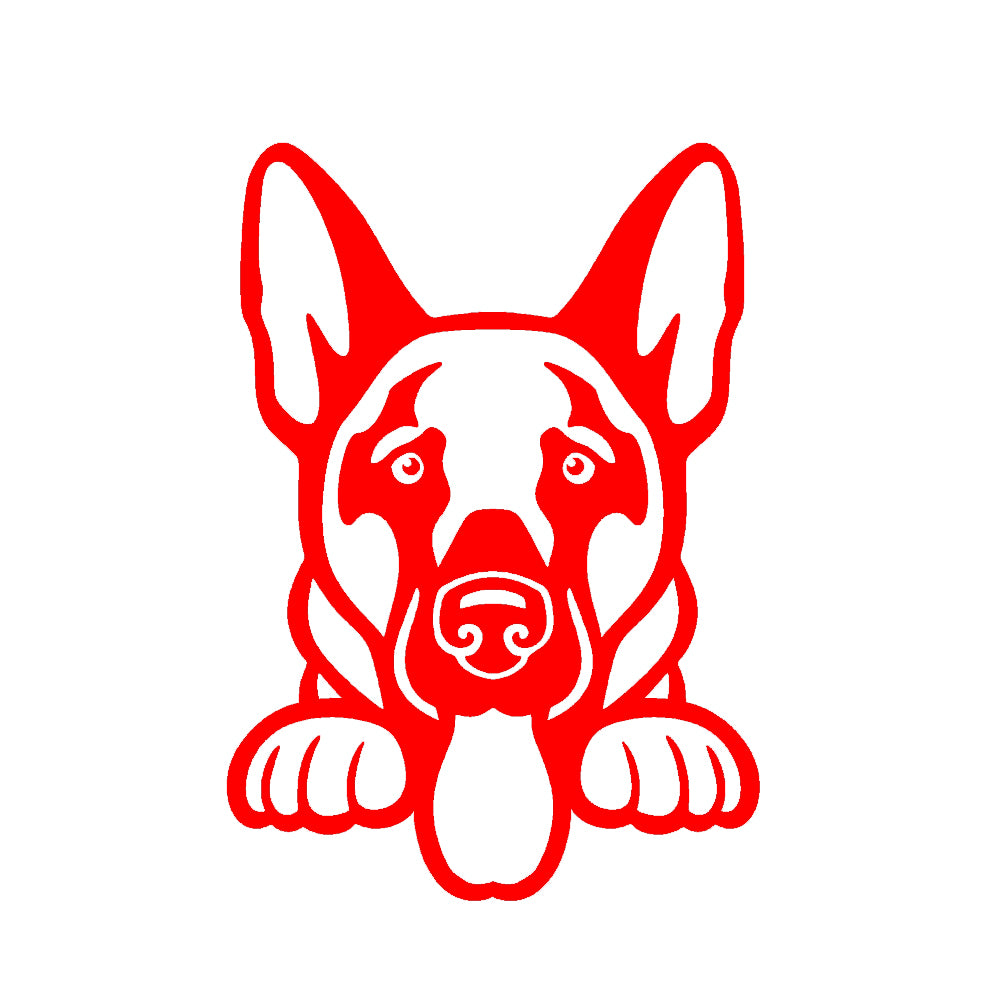 german shepherd peeking v1 single color transfer type decal