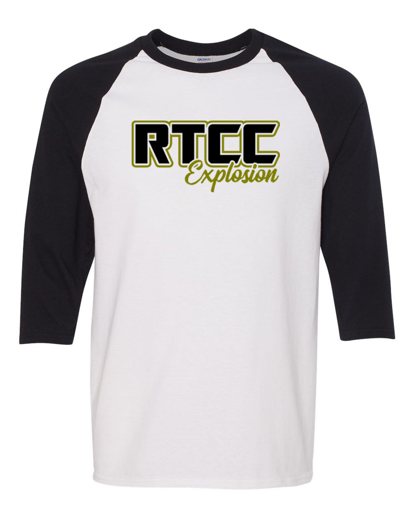 RTCC Three-Quarter Raglan Sleeve Baseball T-Shirt w/ 2 Color Logo on Front.