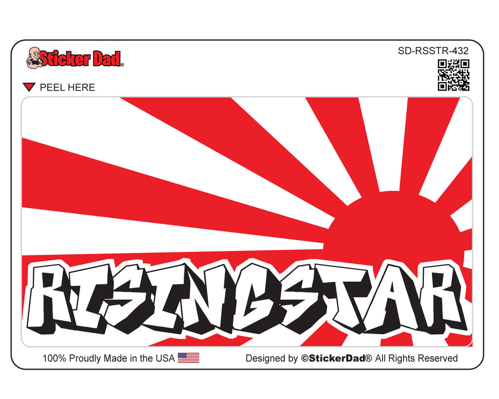 JDM RISING STAR 432 Full Color Printed Vinyl Decal Window Sticker