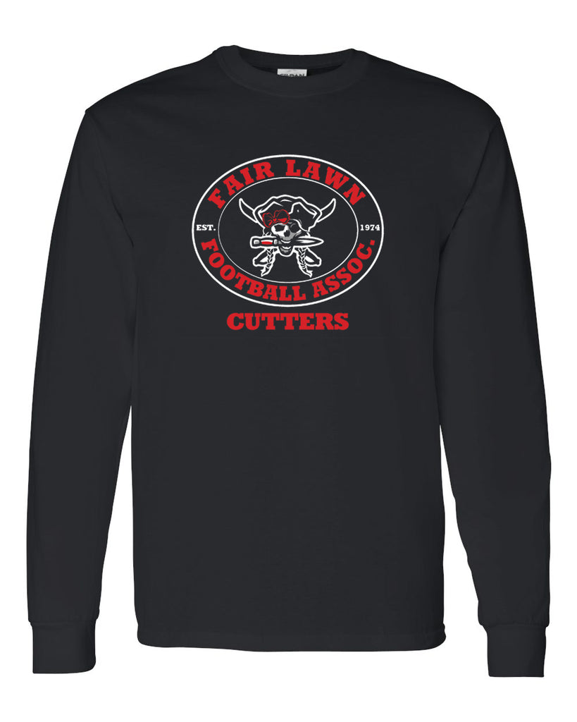 FLFA Black JERZEES - Dri-Power® Long Sleeve 50/50 T-Shirt - 29LSR w/ FLFA Cheer/Football Logo on Front