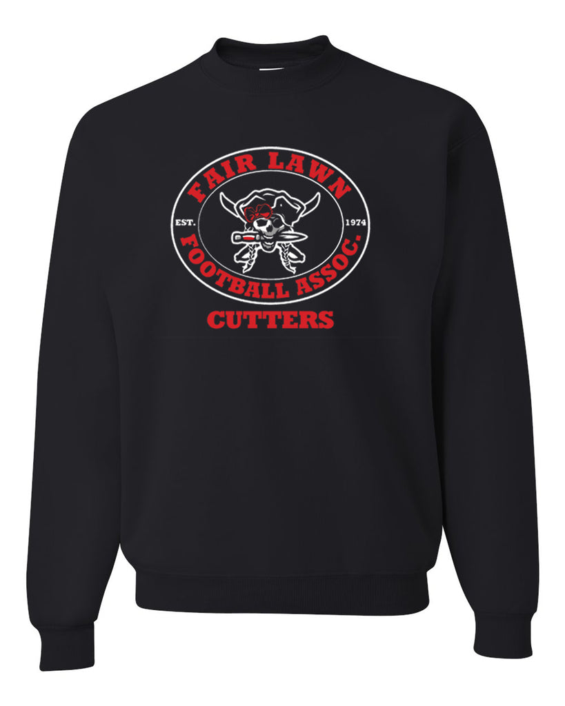 FLFA Black JERZEES - NuBlend® Crewneck Sweatshirt - 562MR w/ FLFA Cheer/Football Logo on Front