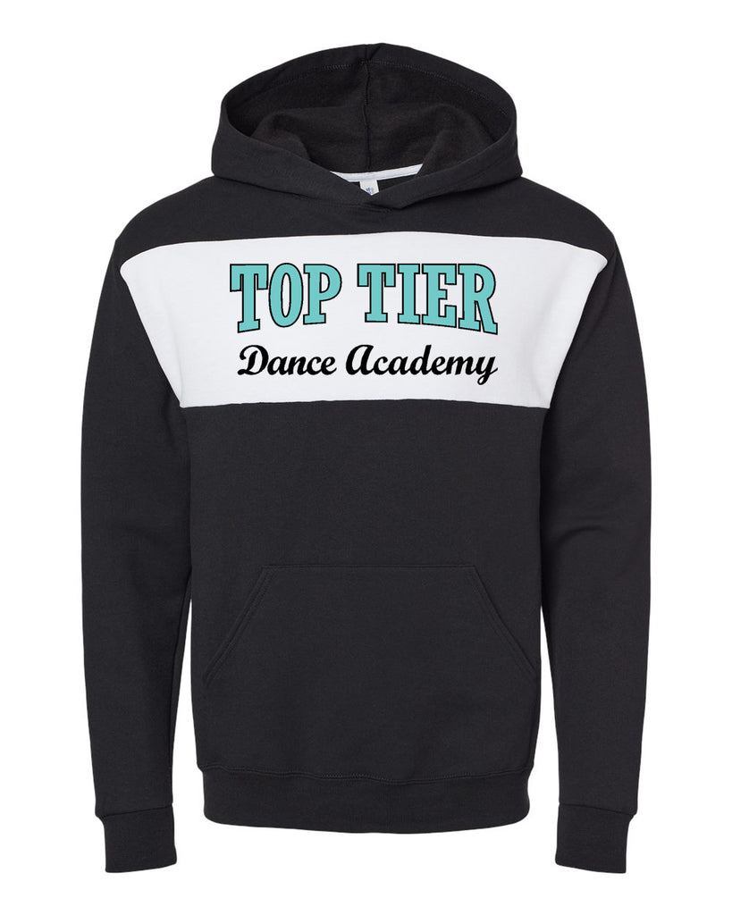 TOP TIER Dance Black JERZEES - Nublend® Billboard Hooded Sweatshirt - 98CR w/ Top Tier Dance Academy Logo on Front