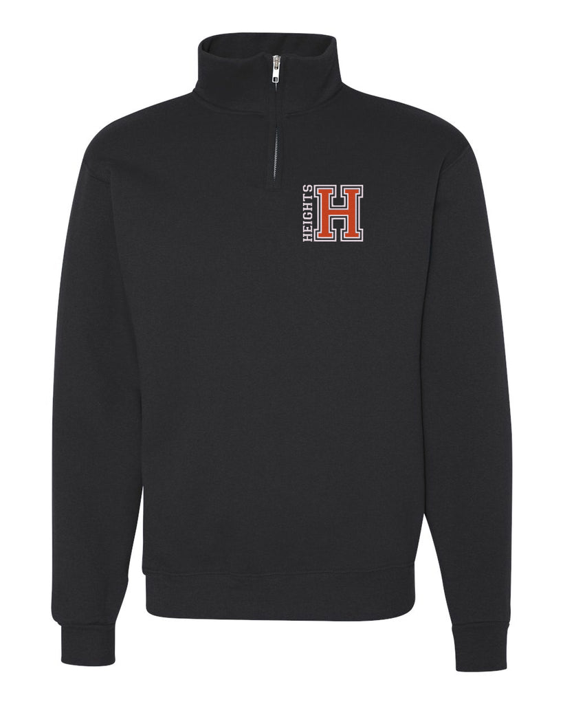 Heights Black Nublend® Cadet Collar Quarter-Zip Sweatshirt - 995MR w/ 2 Tone Embroidered OG Logo.