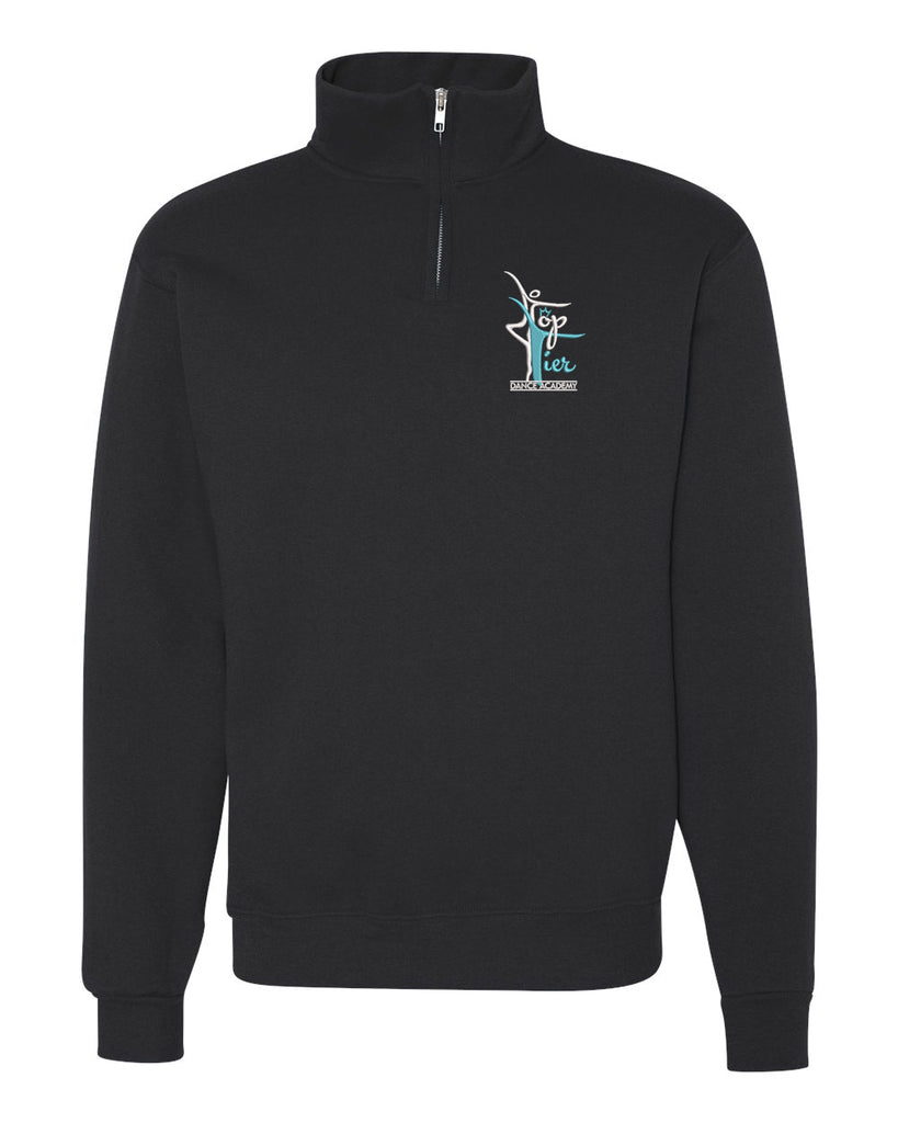 TOP TIER Dance Black JERZEES - Nublend® Cadet Collar Quarter-Zip Sweatshirt - 995MR w/ Logo on Left Chest Logo