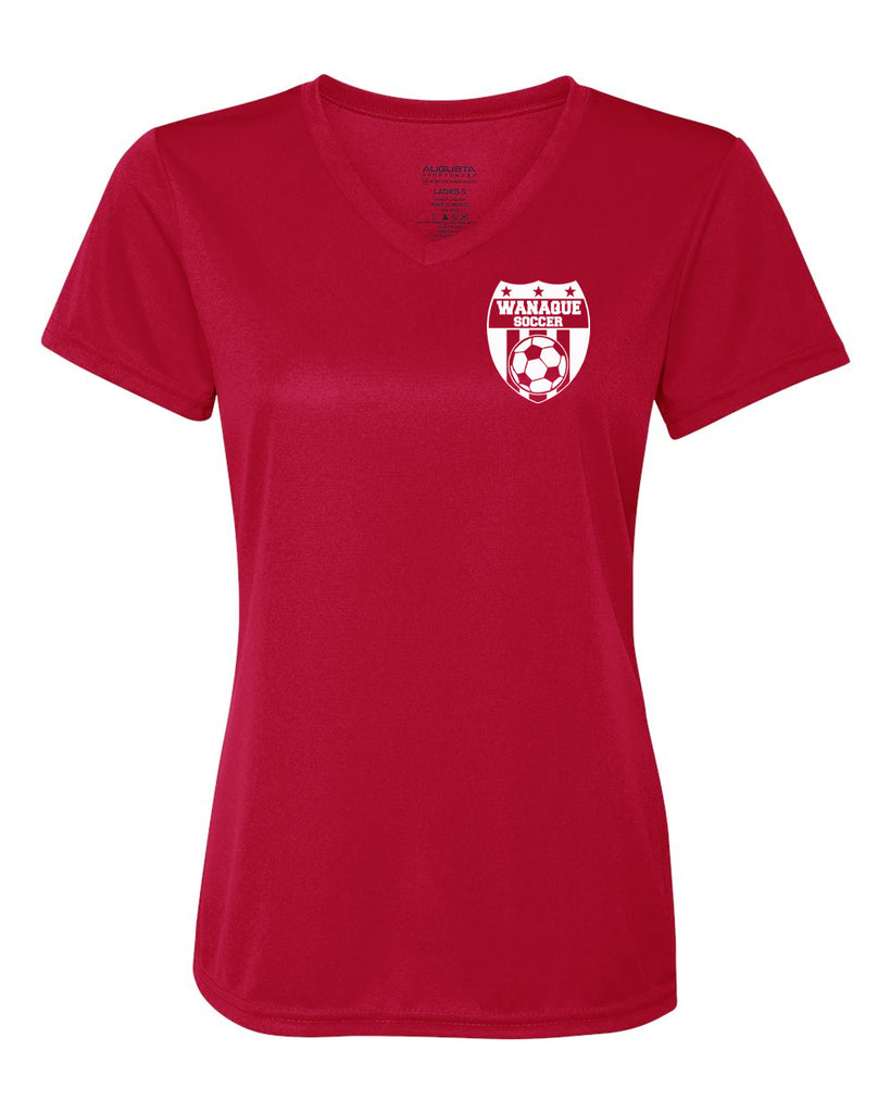 Wanaque Soccer Performance Ladies V-Neck T-Shirt with Small Left Chest Logo