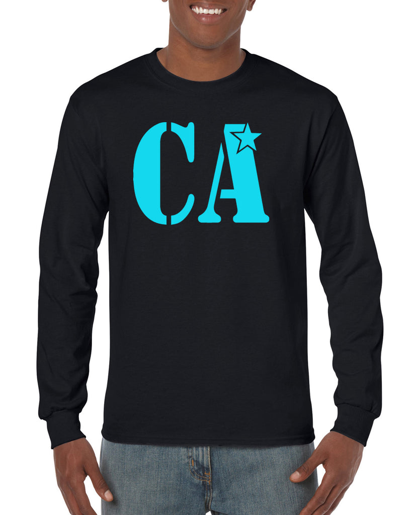 Cheer Army Black Long Sleeve Tee w/ Columbia Blue CA Logo on Front.