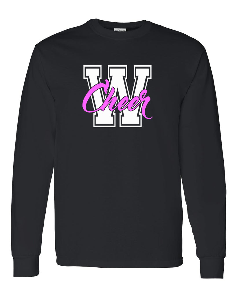 Wanaque Cheer Heavy Cotton Long Sleeve Tee w/ Together We Fight Design Front & Back.