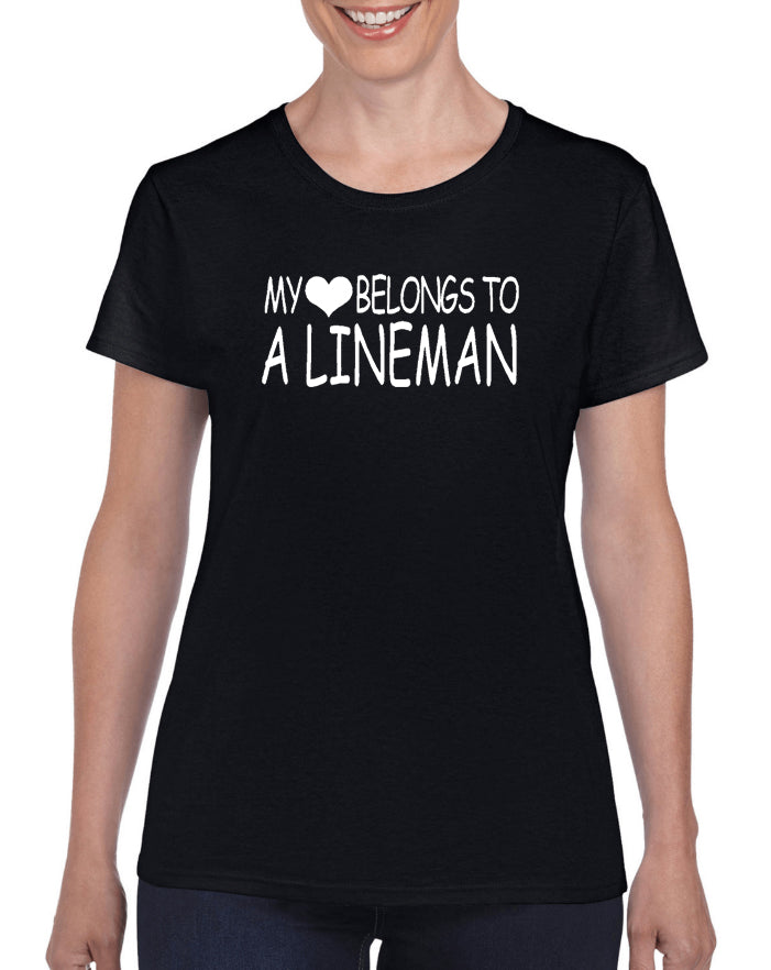 My Heart Belongs To A Lineman V1 Graphic Transfer Design Shirt