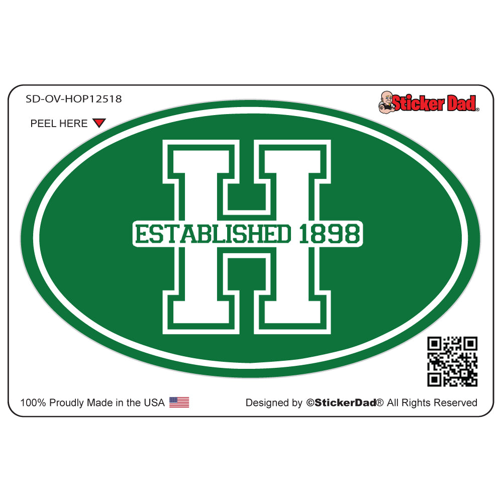 HOPATCONG LOGO V1 Oval Full Color Printed Vinyl Decal Window Sticker