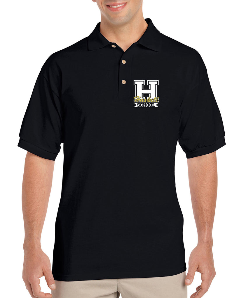 HASKELL School Black Short Sleeve Polo Sport Shirt w/ HASKELL School