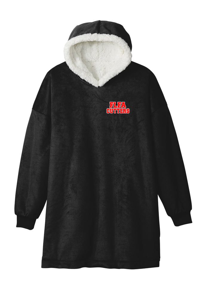 FLFA Black Port Authority® Mountain Lodge Wearable Blanket w/ FLFA Cutters Embroidered on Left Chest