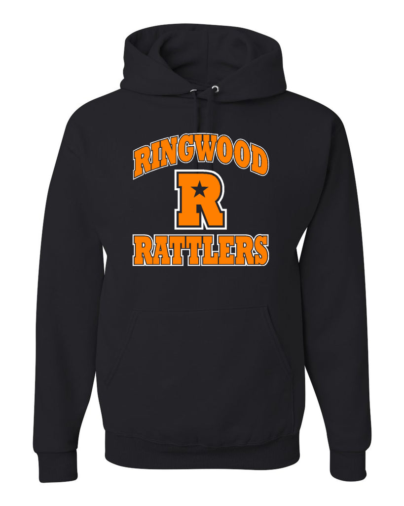 Ringwood Rattlers Black JERZEES - NuBlend® Hooded Sweatshirt - 996MR w/ 2 Color RATTLERS Design on Front