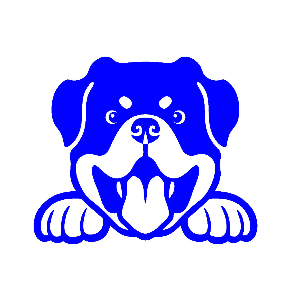 rottweiler peeking v1 single color transfer type decal