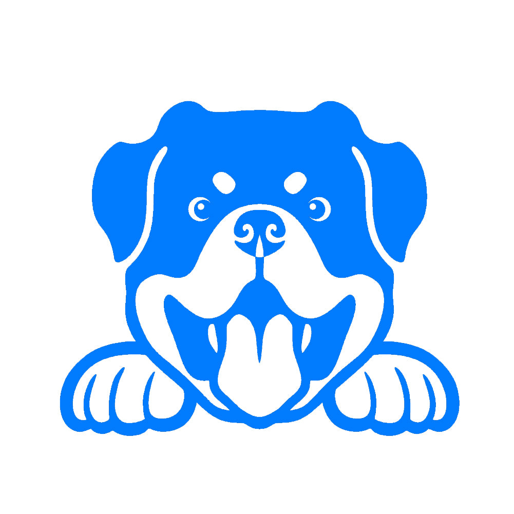 rottweiler peeking v1 single color transfer type decal