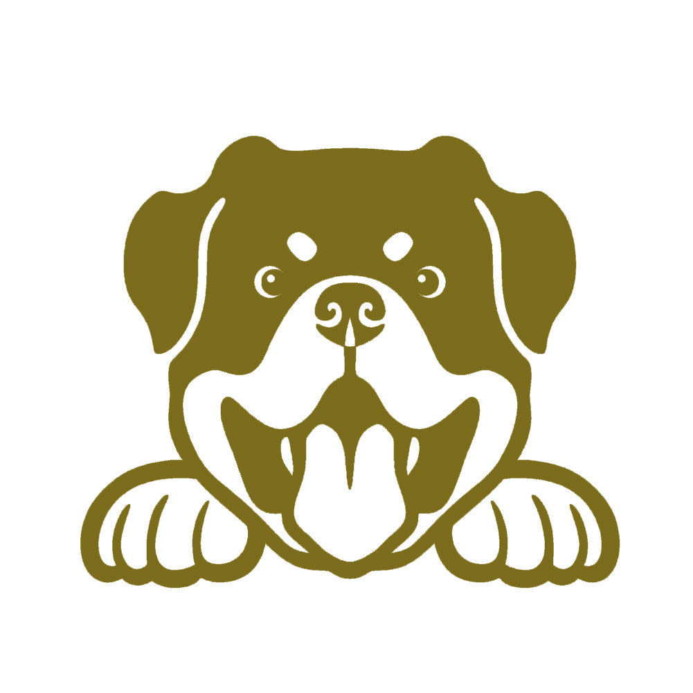 rottweiler peeking v1 single color transfer type decal